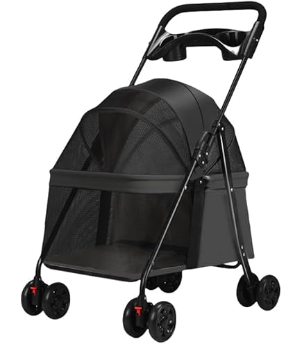 黒の折りたたみ式ペットカート Amazon.co.jp: Totoro ball 大型犬カート ペットカート